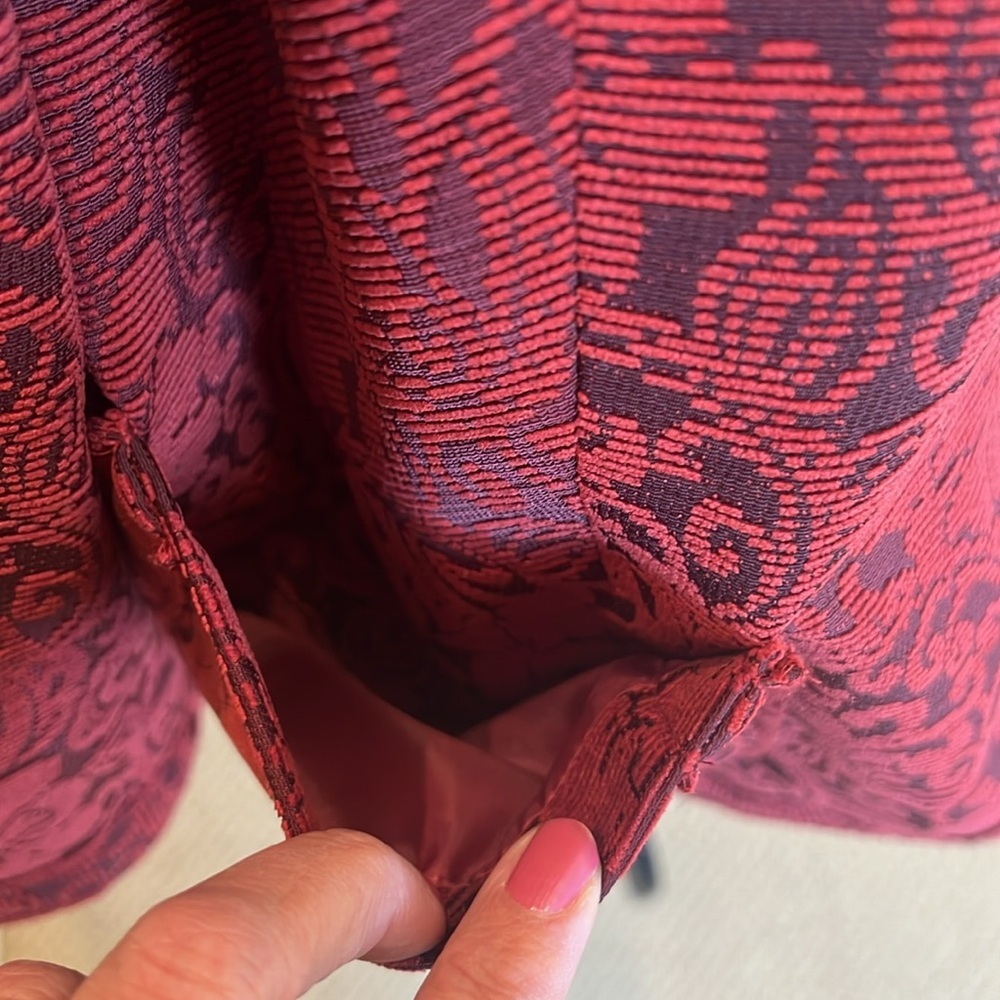 Goldwater Creek Burgundy Chenille Jacquard Jacket Blazer - Picture 3 of 7